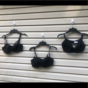 COPY - 3NEW black lace accent padded bras from Km…